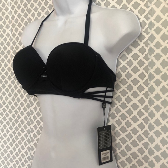 Red Bees black strappy bikini set HT2005 - Picture 3 of 6